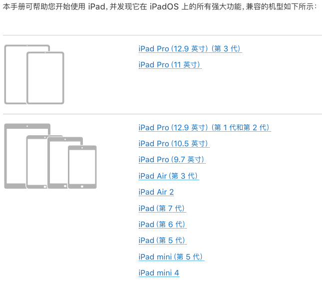 iPadOS兼容的机型